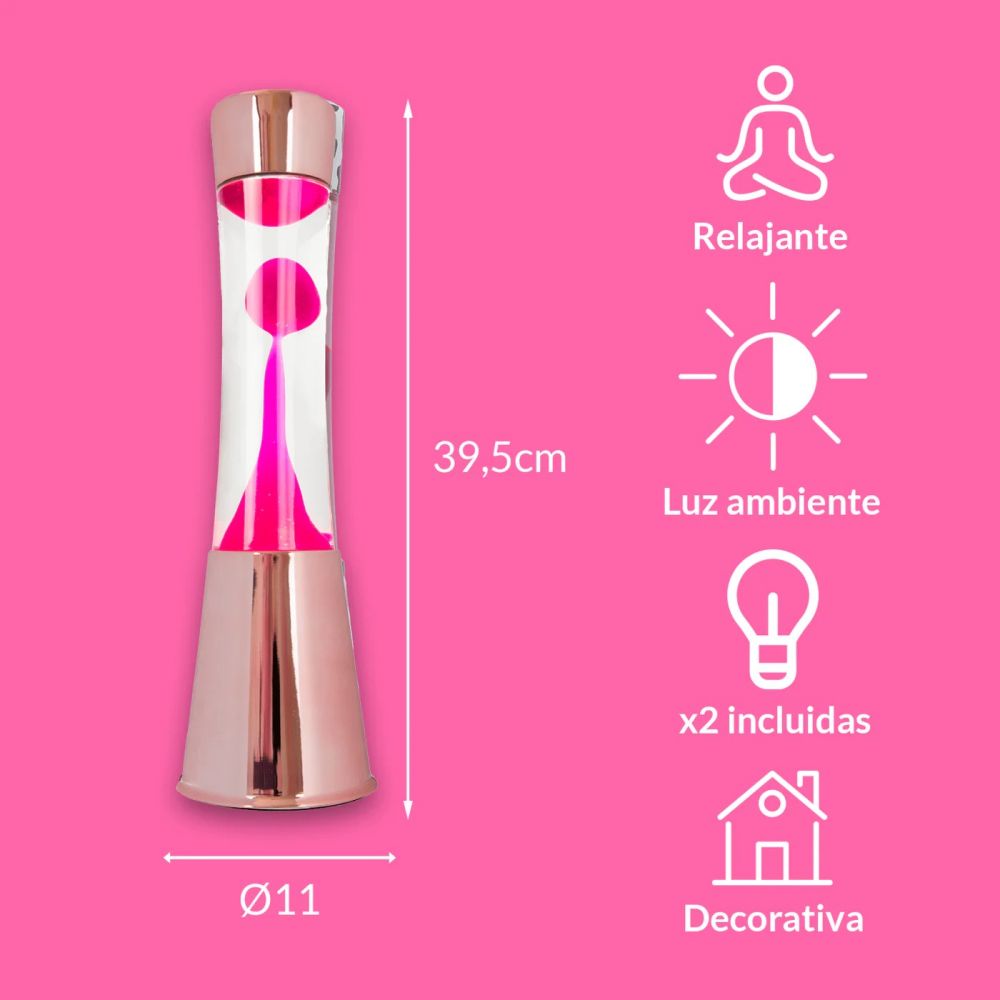 LAMPE LAVA ROSE BASE CHROME – Image 4