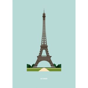POSTER LE DUO TOUR EIFFEL 30X40