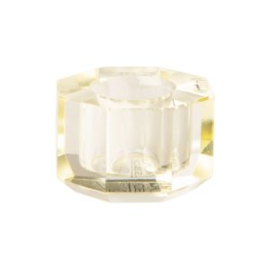 BOUGEOIR CRISTAL SIMPLE JAUNE CLAIR