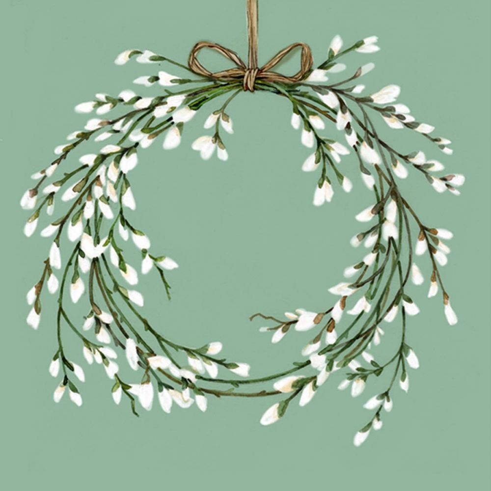 SERVIETTE SPRINGTIME WREATH 33X33