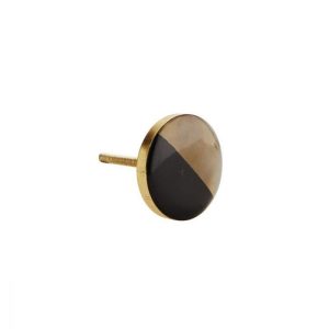 BOUTON PLACARD PLAT BICOLOR NOIR/AMBRE