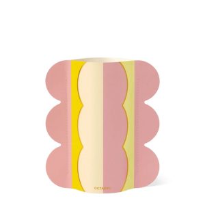 VASE PAPIER MINI RIVIERA WAVE JAUNE/ROSE