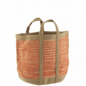 PANIER ROND ANSES JUTE ORANGE 60X40X40