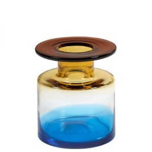 VASE WIND AND FIRE BLEU/AMBRE PM