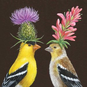SERVIETTE GOLDFINCH COUPLE 25X25