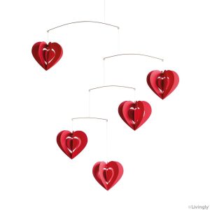 MOBILE CLARA HEART RED 45X50CM