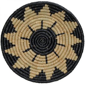 CORBEILLE TRESSEE NOIR ET BLANC D39CM