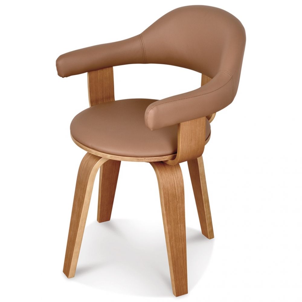 CHAISE SUEDOISE BEIGE PIVOTANTE PIED HETRE – Image 2