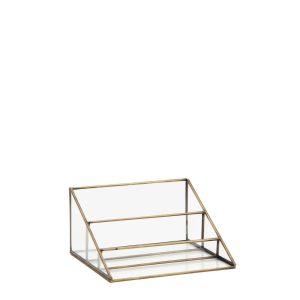 PRÉSENTOIR EN METAL DORE 3 COMPARTIMENTS