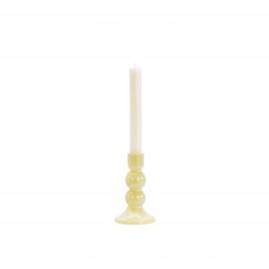 BOUGEOIR EN VERRE JAUNE PM