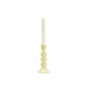 BOUGEOIR EN VERRE JAUNE GM