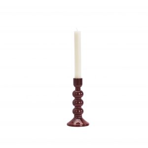 BOUGEOIR EN VERRE MARRON GM