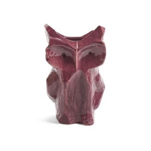 VASE HIBOU AUBERGINE L