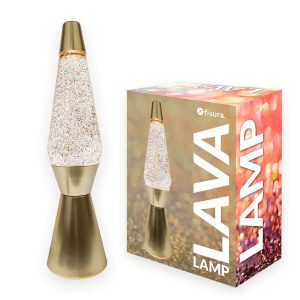 LAMPE LAVA BASE DOREE GLITTER