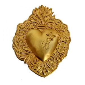 EX VOTO COEUR ETOILE FILANTE OR