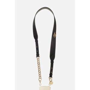 CHAINE DE TELEPHONE LARA NOIR CUIR 120 CM