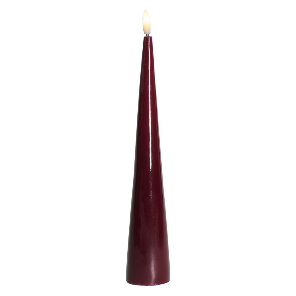 BOUGIE CONIQUE SILLE BORDEAUX H17CM – Image 2