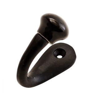 PATERE SIMPLE NOIR MAT PORCELAINE NOIR