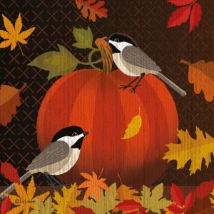SERVIETTE OCTOBER PUMPKIN 25X25