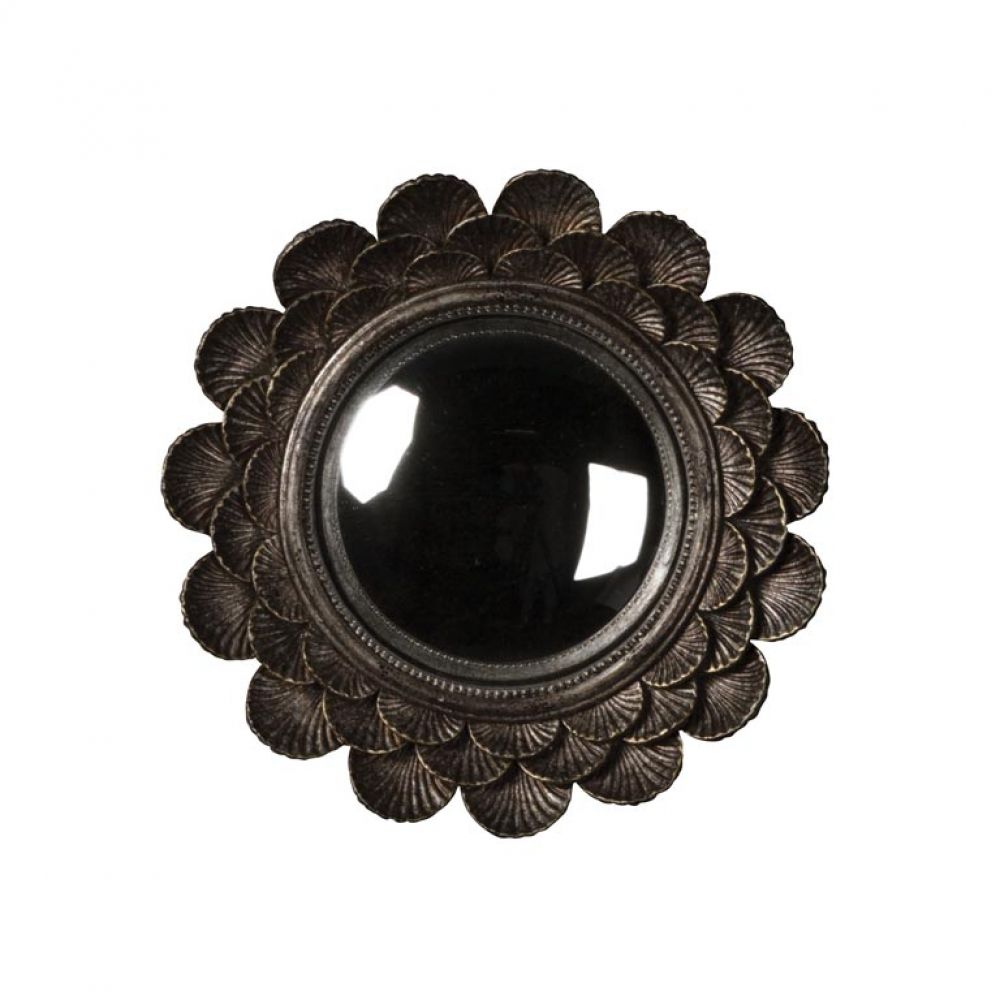 MIROIR CONVEXE COQUILLAGES ARGENTES