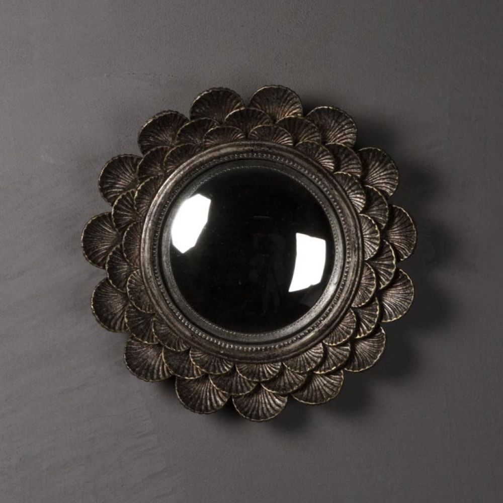 MIROIR CONVEXE COQUILLAGES ARGENTES – Image 2