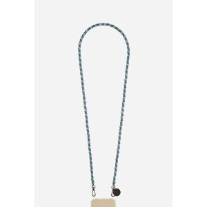 CHAINE DE TELEPHONE CALI METAL NOIR ET JEAN 120CM
