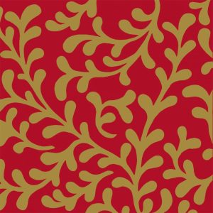 SERVIETTE PRETTY TENDRILS RED 33X33