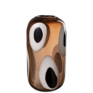 VASE IZZY VERRE BLANC ET MARRON M