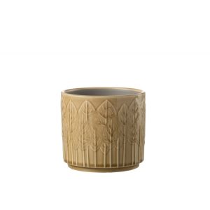 CACHEPOT FEUILLE CERCLE BEIGE M
