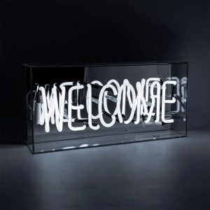 NEON WELCOME BLANC ACRYLIC BOX