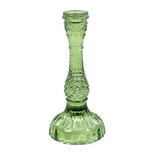 BOUGEOIR OLIVE GREEN MEDIUM D10XH22CM