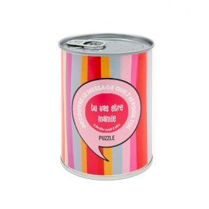 PUZZLE BOITE CONSERVE TU VAS ETRE MAMIE