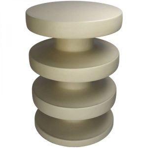 TABLE SEVENTIES METAL BEIGE 36X36X51 CM