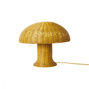 LAMPE RATTAN MOUTARD