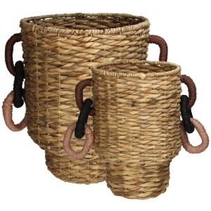 PANIER TRESSE HAUT ANSE TRICOLOR GM