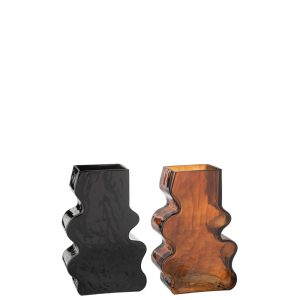 VASE IRREGULIER MARRON FONCE L