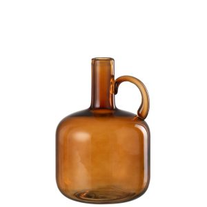 VASE ROND ANSE VERRE MARRON