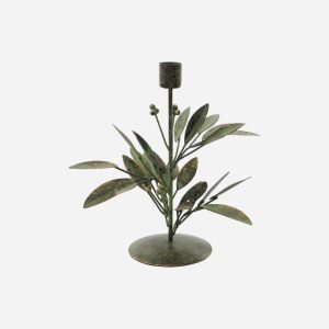 BOUGEOIR  FEUILLAGE ANTIQUE VERT