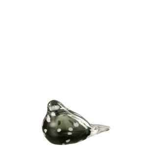 OISEAU EN VERRE BLANC NOIR S