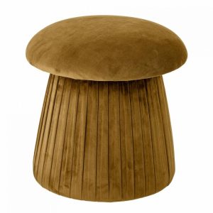 POUF ROBERTA CHAMPIGNON VELOURS BRUN