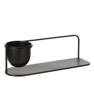 ETAGERE MURALE +  FLOWERPOT FER NOIR