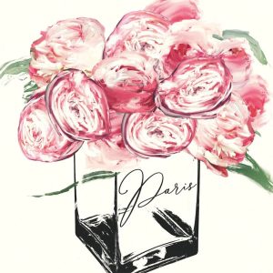 SERVIETTE PARIS PEONIES 25X25