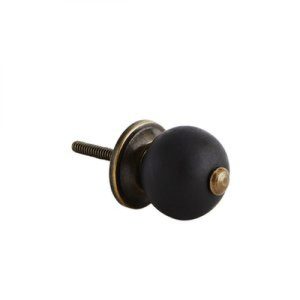 BOUTON PLACARD PORCELAINE MAT NOIR