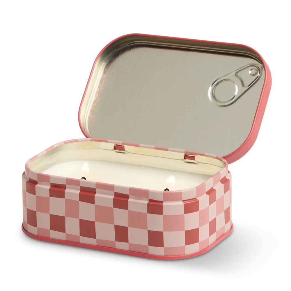 BOUGIE BISTRO BOITE METAL CERISE