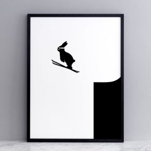 POSTER RABBIT SKI JUMPING