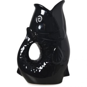 VASE CERAMIC POISSON GM NOIR