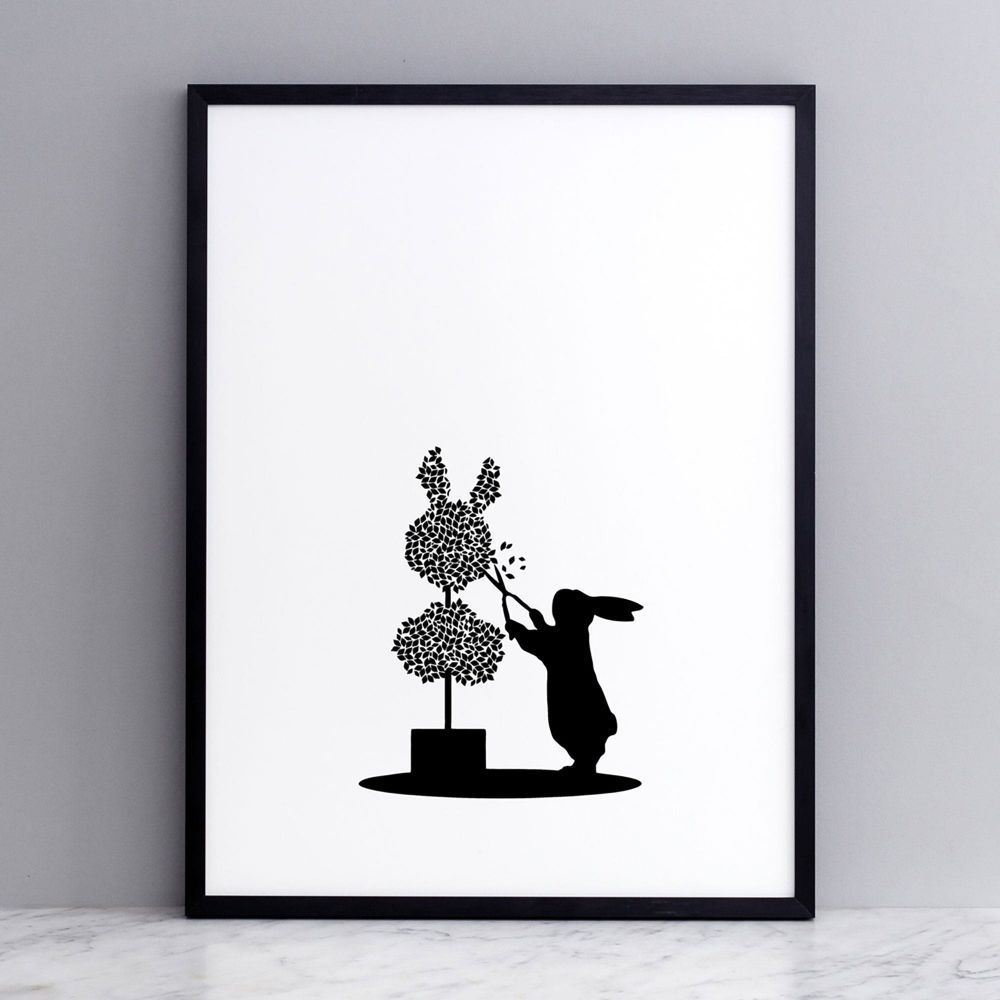 POSTER RABBIT TOPIARY
