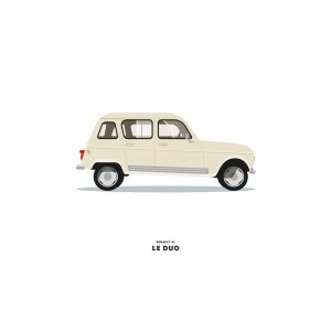 CARTE LE DUO RENAULT 4L BEIGE