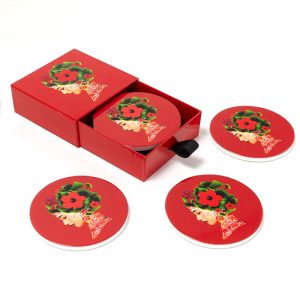 SOUS VERRE CERAMIQUE LOTUS SET DE 4