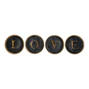 SET DE 4 SOUS VERRES ENLUMINURE LOVE